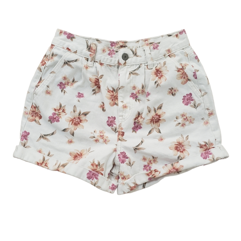 American Eagle Shorts. Floral. White and Pink. Size 2.